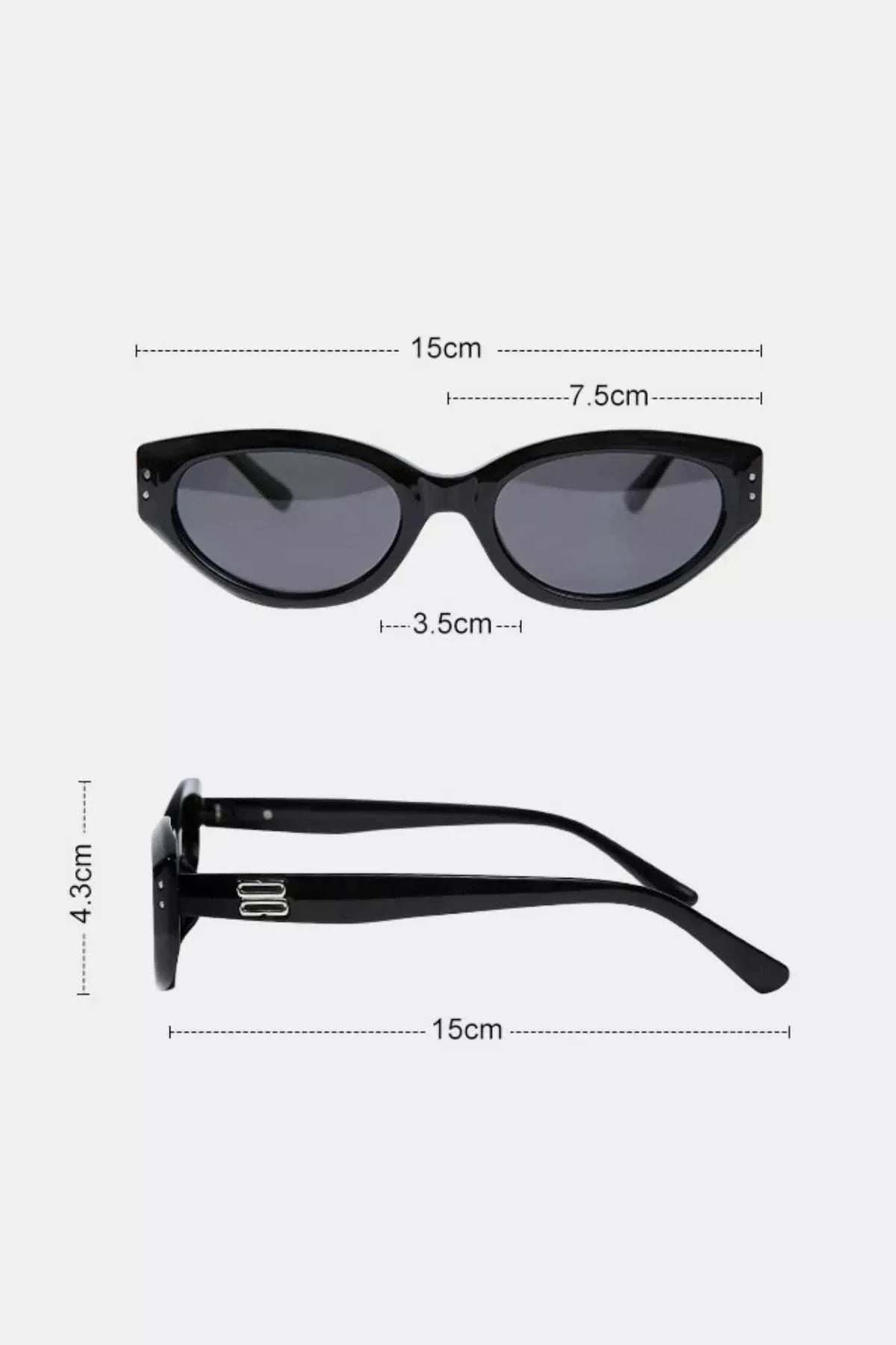 Retro oval frame sunglasses with UV400 protection and acetate frame
