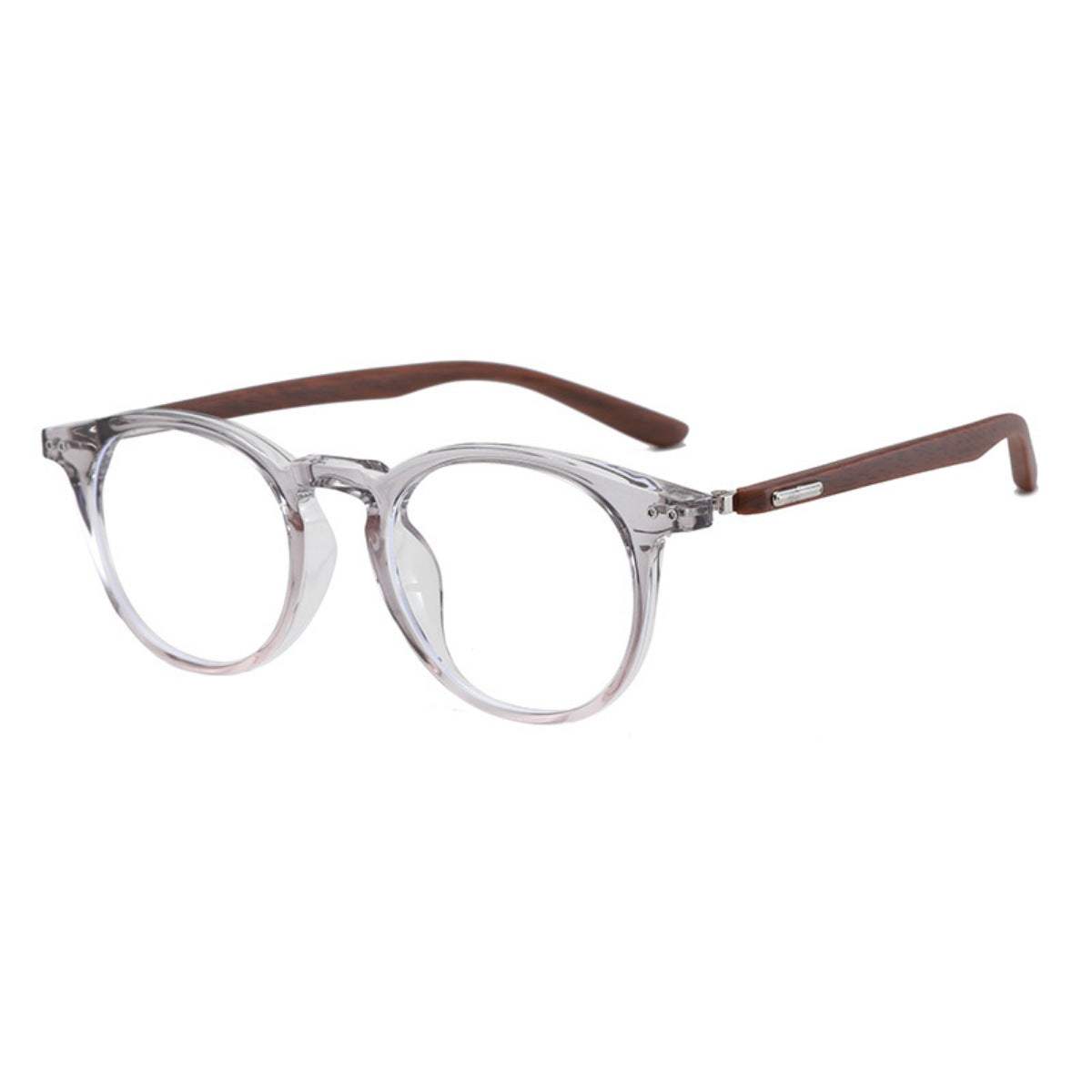 Lightweight round frame glasses with acetate frame and polycarbonate lenses, one size 5.5 inches wide