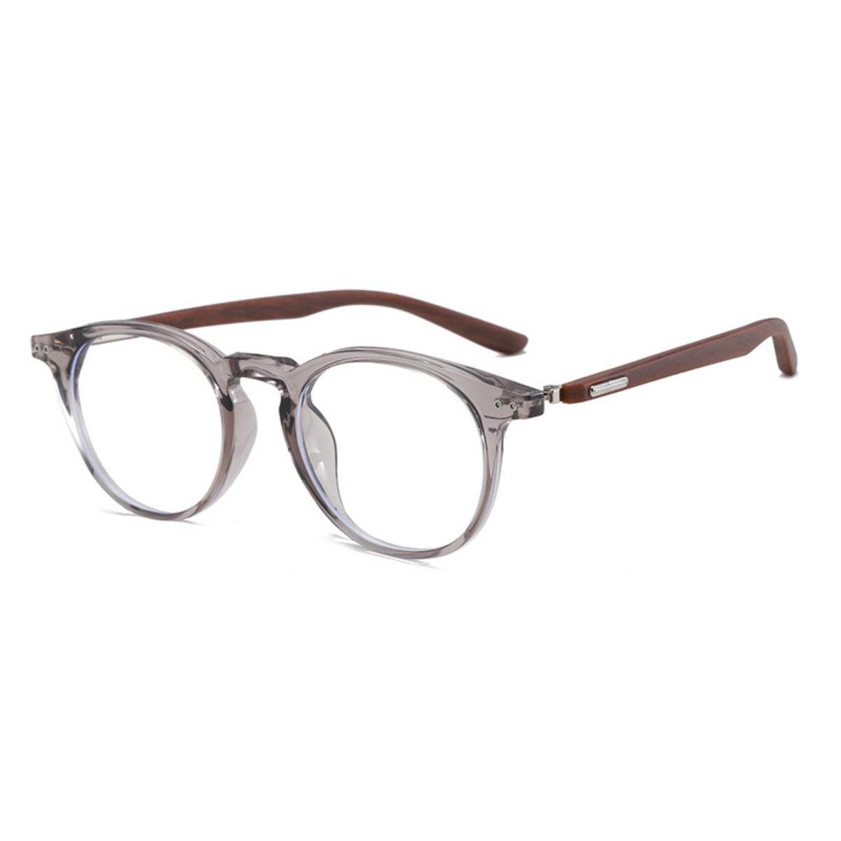 Lightweight round frame glasses with acetate frame and polycarbonate lenses, one size 5.5 inches wide