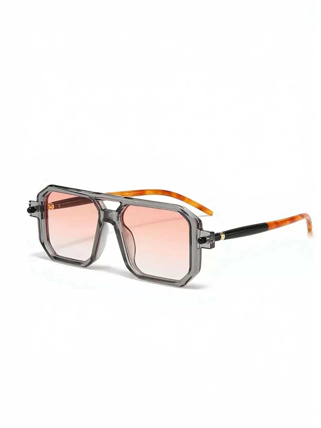 Square frame sunglasses with UV400 protection and polycarbonate material