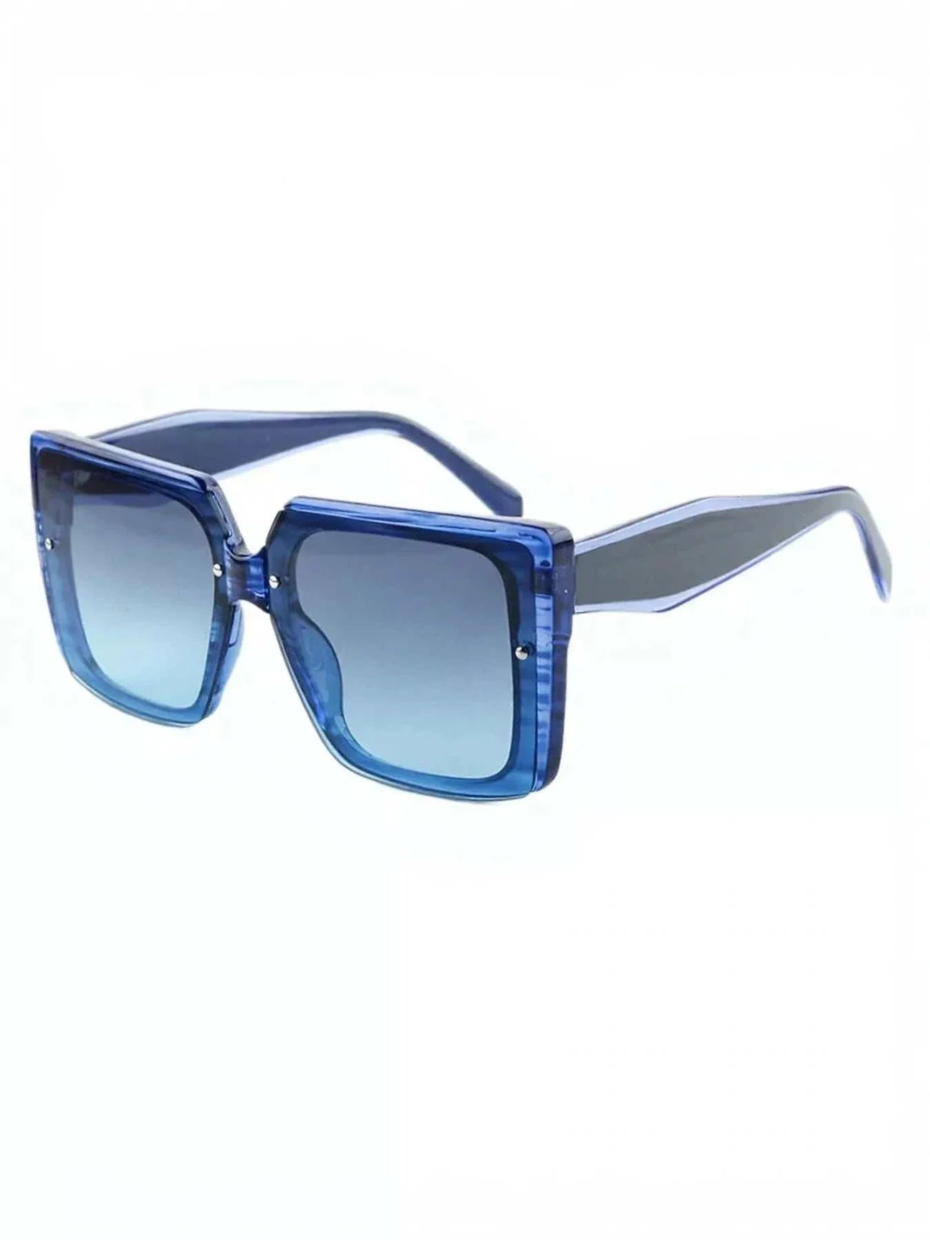 Oversized gradient square sunglasses with UV400 protection and polycarbonate frame