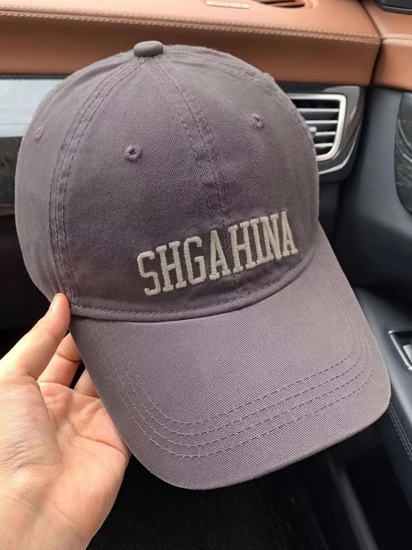 Embroidered letter baseball cap made of cotton, one size with 5.1-inch height