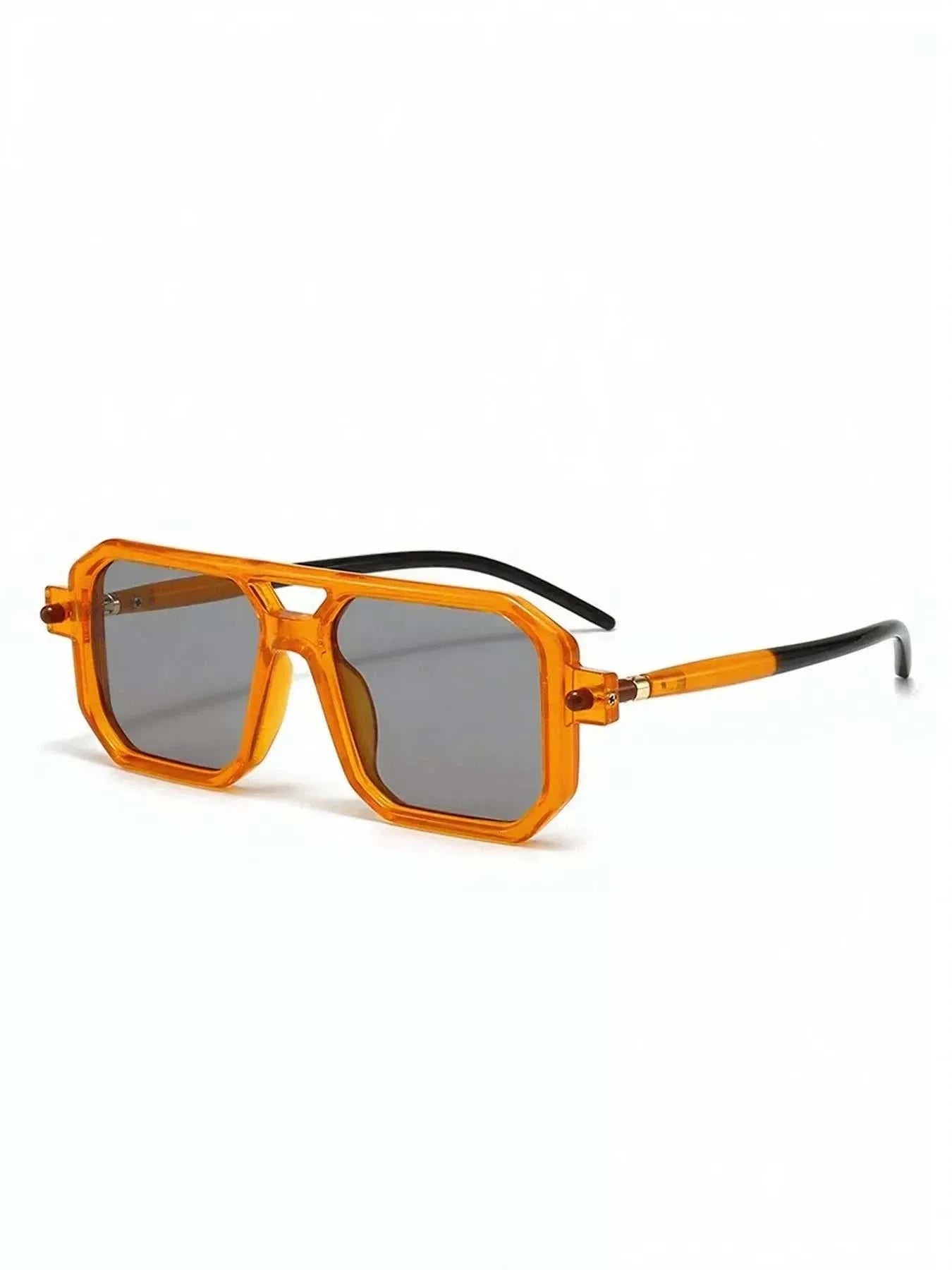 Square frame sunglasses with UV400 protection and polycarbonate material
